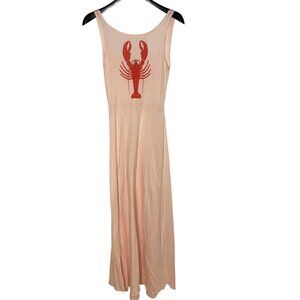 Wildfox Shipwrecked Lobster Sheer Maxi Dress Sz MED Coastal Vacation Beach